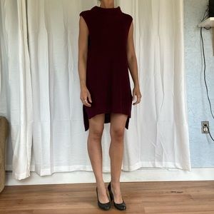Forever 21 maroon sleeveless turtle neck sweater dress